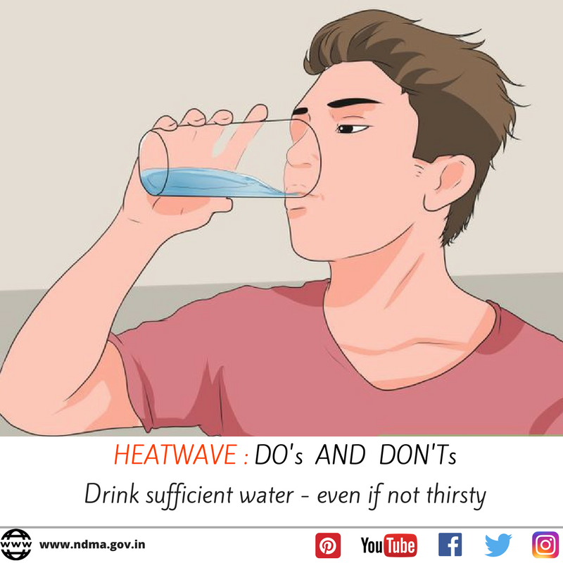 Drink sufficient water – even if not thirsty